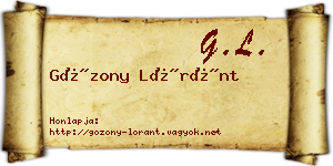 Gózony Lóránt névjegykártya