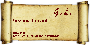Gózony Lóránt névjegykártya