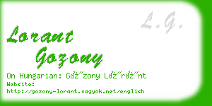 lorant gozony business card